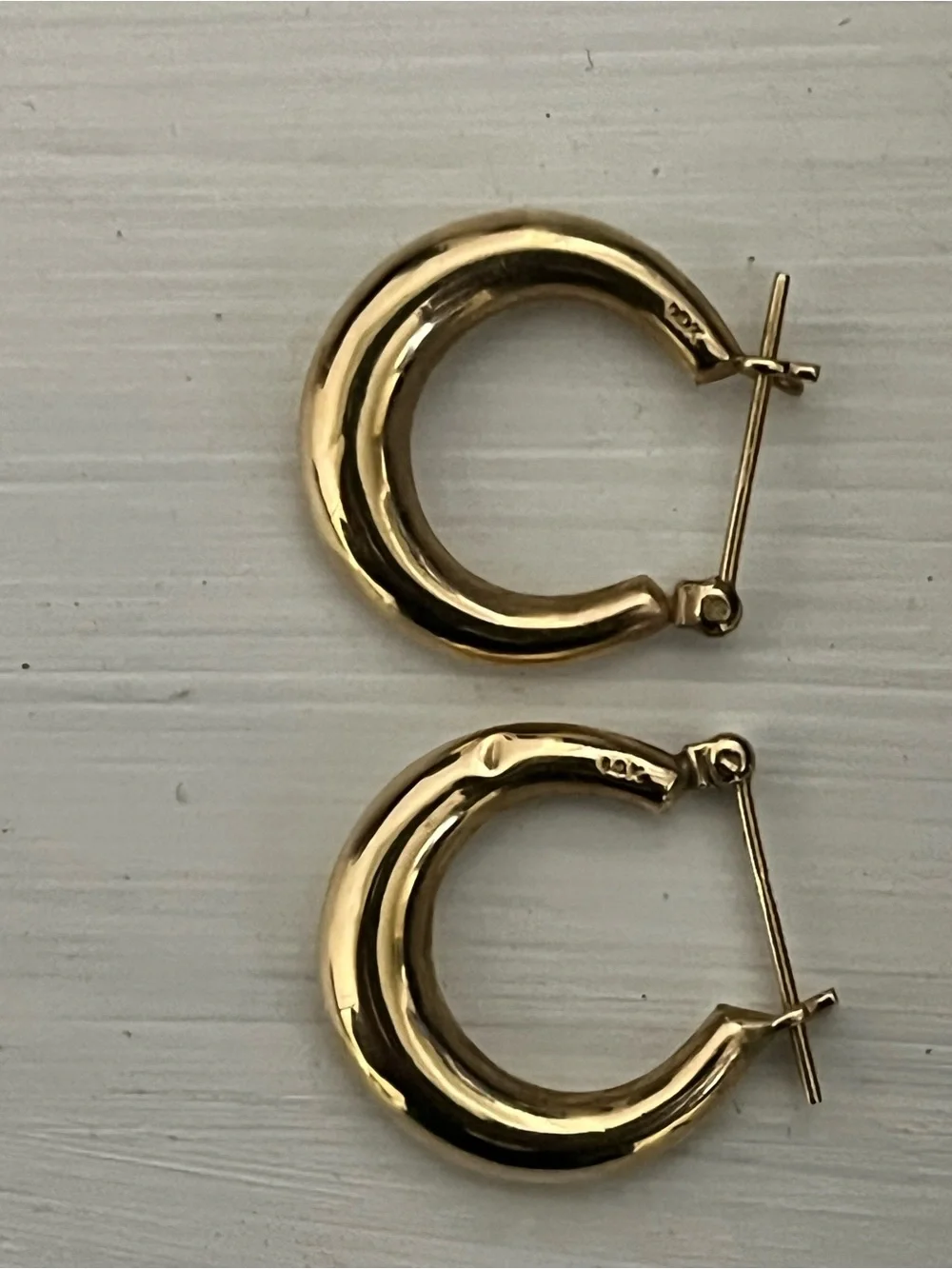 Polished Gold Hoop Earrings - Women's Jewelry